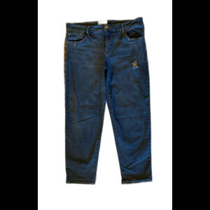 Knox Rose Denim Distressed Jeans Size 12 Cropped Stylish Stitching Down Legs